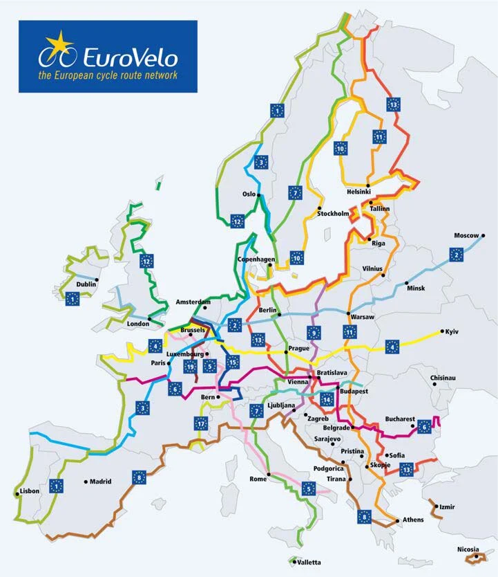 rete EuroVelo cicloturismo in Europa eurovelo