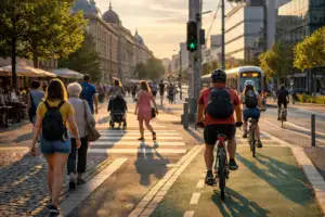 ciclisti e pedoni convivenza